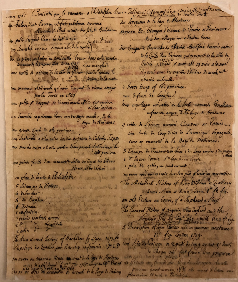 du Simitière Curiosities