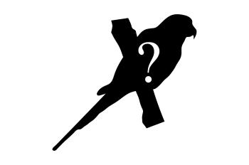Silhouette of Parrot, with question mark