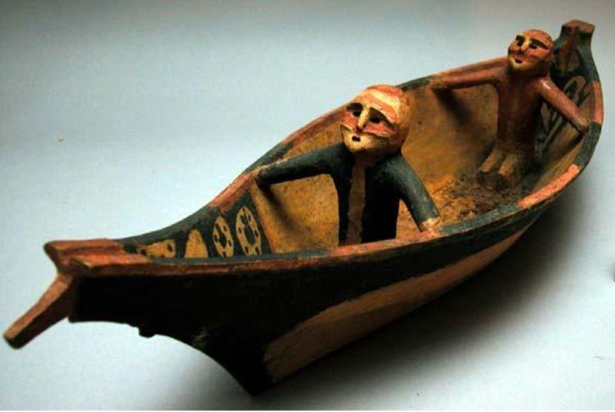 model of a canoe